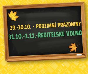Podzimní prázdniny a ředitelské volno